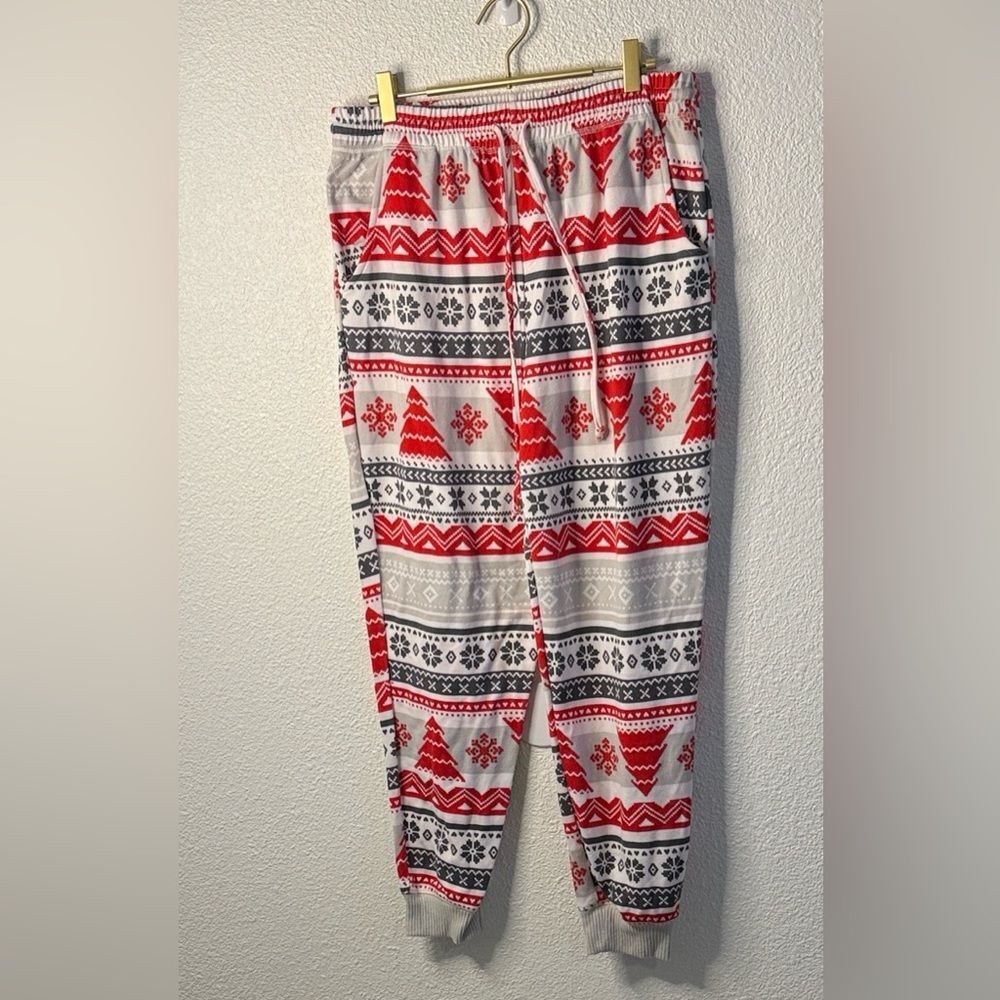 Black Sheep Farm Red and Gray Patterned Joggers-Large